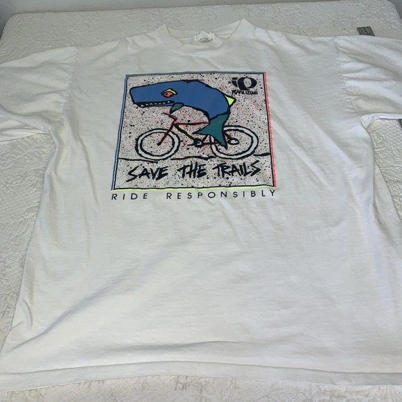 Vintage 90's Pearl Izumi USA Made Single Stitch White Cycling T-Shirt XL - Picture 2 of 8